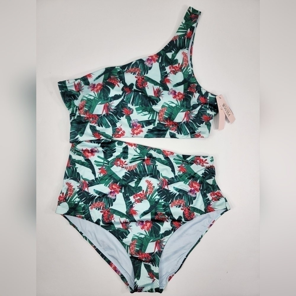 NEW Victoria’s Secret Cut Out One Piece Tropical Floral Design Swim Suit Large